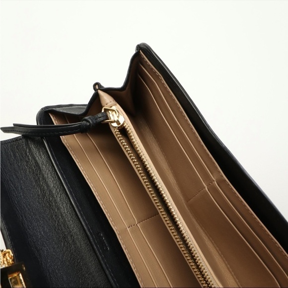 RARE CHLOÉ Drew Horse-Embroidered Leather Continental Wallet Navy Multi Luxury - Picture 7 of 7